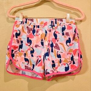 Pink Toucan Print Gym Shorts Girls XL (12)